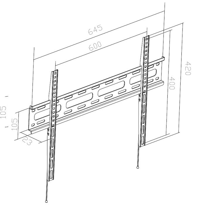 SUPPORTO DA PARETE PER TV/LCD CON DIMENSIONI DA 32 A 65 FISSO
