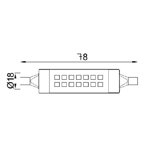 LAMPADINA A LED SMD R7s High Performance 78mm 7W 4000K