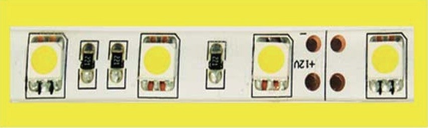 STRISCIA A LED 5MT 12V 300LED SMD5050 60LED/MT 3000K