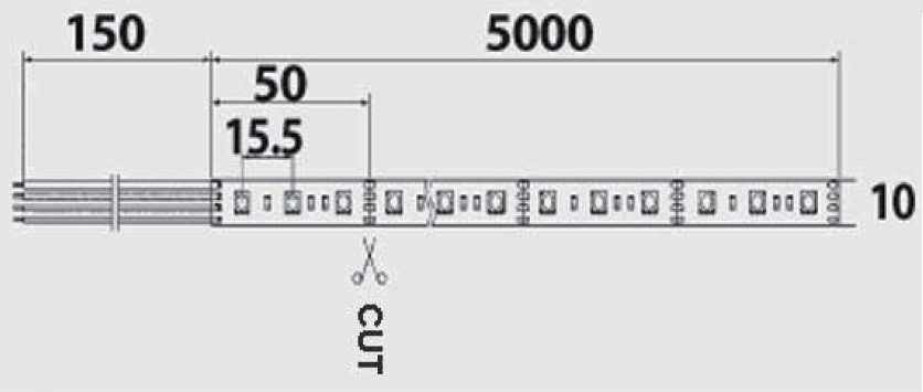 STRISCIA A LED 5MT 12V 300LED SMD5050 60LED/MT 3000K