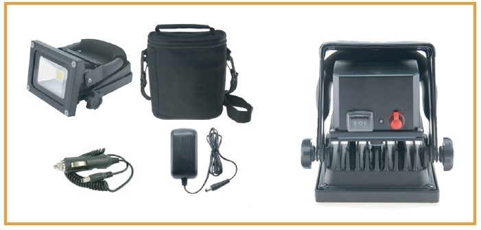 FARETTO A LED RICARICABILE 10W CON BORSA TRACOLLA PROTETTIVA