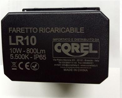 FARETTO A LED RICARICABILE 10W CON BORSA TRACOLLA PROTETTIVA
