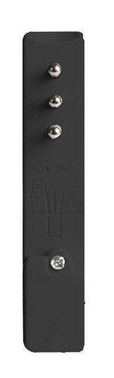 SPINA MOBILE 90°10A 2P+T 250V NERA ULTRAPIATTA