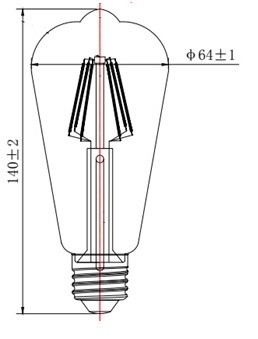 LAMPADINA A LED A FILAMENTO VINTAGE ST64 CHIARA 7.5W E27 2700K