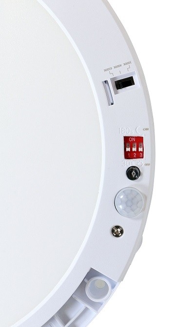 PLAF A LED ROTONDA PARETE/SOFFITTO IP20 18W CON CCT SELEZ 3/4/6K E SENSORE DI PRESENZA