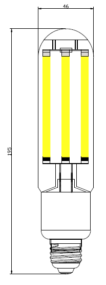 LAMPADINA A LED COB TUBOLARE CHIARA 20W E27 3000K