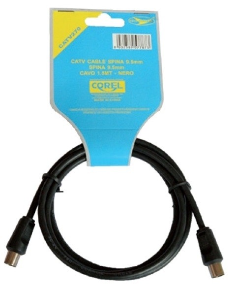 CATV CABLE SPINA 9.5mm-SPINA 9.5mm NERO 1.5mt