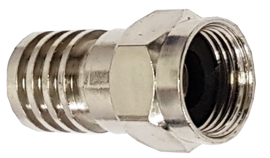 CONN F SPINA A CRIMP IN OTTONE NICHELATO CON  O'RING PER CAVI Ø6mm