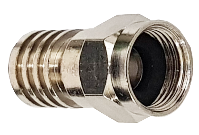 CONNETTORE F SPINA A CRIMPARE IN OTTONE NICHELATO PER CAVI Ø6.7mm