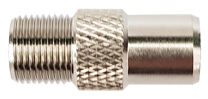 ADATTATORE F PRESA/IEC SPINA IN OTTONE NICHELATO