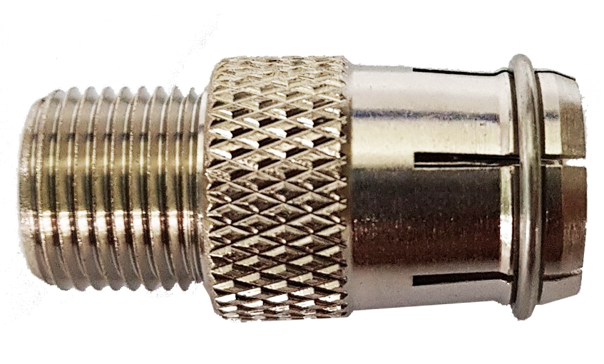 ADATTATORE F PRESA/IEC PRESA IN OTTONE NICHELATO