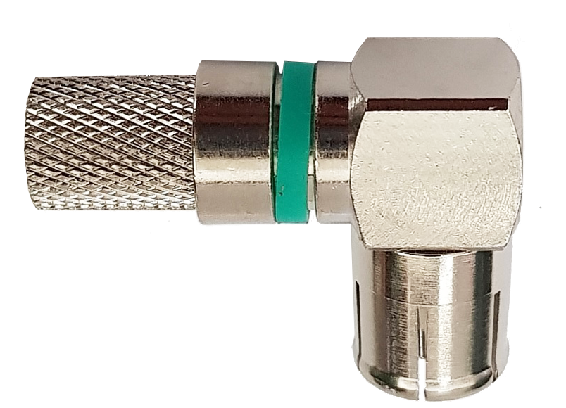 CONN PRESA IEC 90° AD AVV.RE  IN OTTONE NICHELATO CON O'RING PER CAVI Ø6.7mm