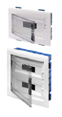 CENTRALINO DA INCASSO PER CARTONGESSO CON PORTELLO FUME' IP40 8M BIANCO RAL9016 220x195x85