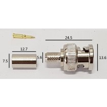 CONNETTORE BNC SPINA A CRIMPARE PER CAVI RG59U