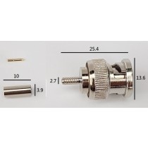 CONNETTORE BNC SPINA A CRIMPARE PER CAVI RG174