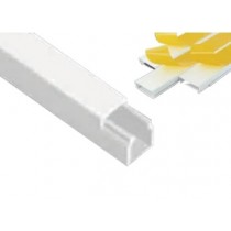 CANALINA IN PLASTICA BIANCA  CON ADESIVO 2m 12x12mm