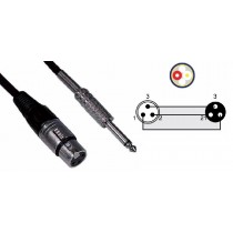 MICROPHONE CABLE PRESA XLR/SPINA JACK 6.35 MONO 5mt - ASSICURA UNA STABILE CONNESSIONE