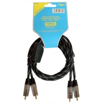AUDIO CABLE HI END 2 SPINE RCA/2 SPINE RCA NERO 1.5mt