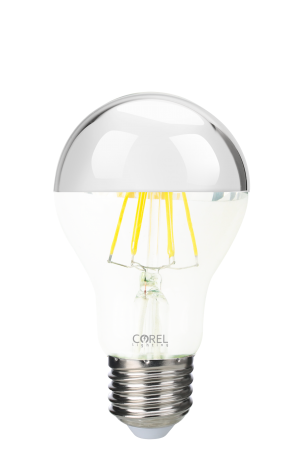 LAMPADINA A LED A FILAMENTO HALF SILVER A60 9W E27 3000K