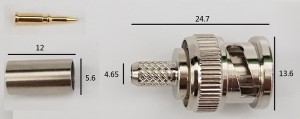 CONNETTORE BNC SPINA A CRIMPARE PER CAVI RG58U