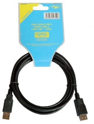 CAVO SPINA USB A/SPINA USB A NERO 3mt