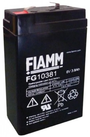 BATTERIA FIAMM RICARICABILE AL PIOMBO SERIE FG - STANDARD 6V 3.8Ah