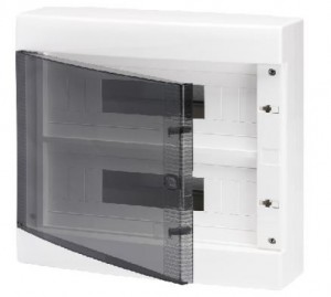 CENTRALINO DA PARETE CON PORTELLO FUME' IP40 36 MODULI BIANCO RAL9016 400x400x120