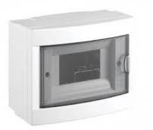 CENTRALINO DA PARETE CON PORTELLO FUME' IP40 8 MODULI BIANCO RAL9016 200x180x100