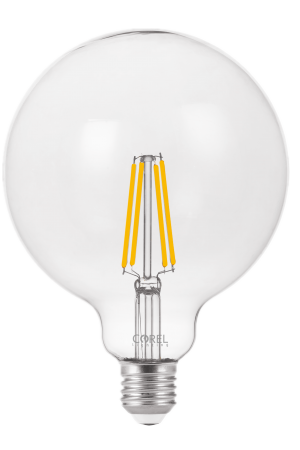 LAMPADINA A LED A FILAMENTO DIMMERABILE G125 CHIARA 4W E27 3000K