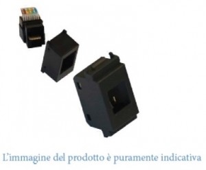 KIT CONNETTORE RJ45 CAT6+ADATTATORE NERO