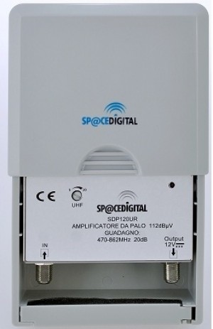 AMPLIFICATORE DA PALO 1 INGRESSO UHF GUADAGNO 20dB