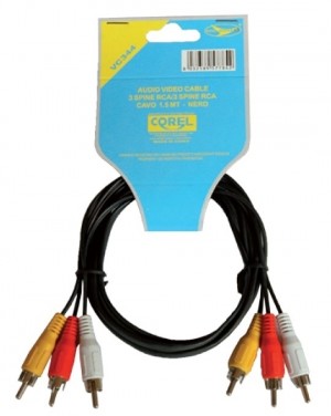 AUDIO/VIDEO CABLE 3 SPINE RCA/3SPINE RCA NERO 1.5mt