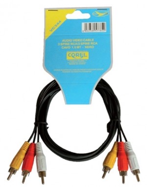 AUDIO/VIDEO CABLE 3 SPINE RCA/3SPINE RCA NERO 3mt