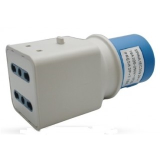 ADATTATORE DA SPINA 2P+T16 A 2 PRESE 2P+T16A BIPASSO