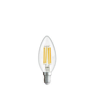 LAMPADINA A LED A FILAMENTO C35 CHIARA 4W E14 3000K