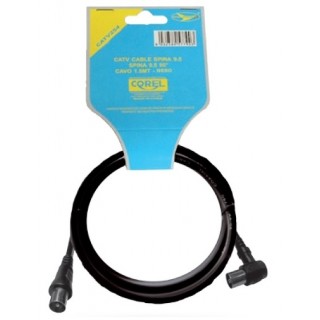 CATV CABLE 75 OHM SPINA-PRESA 90° 9.5MM NERO 1.5mt