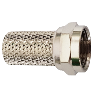 CONNETTORE F SPINA AD AVVITARE IN OTTONE NICHELATO PER CAVI Ø6.7mm