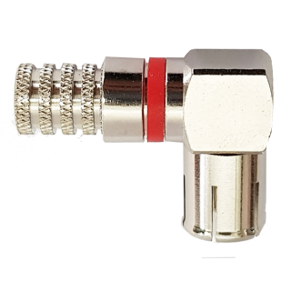 CONN PRESA IEC 90° AD AVV.RE  IN OTTONE NICHELATO CON O'RING PER CAVI Ø5mm