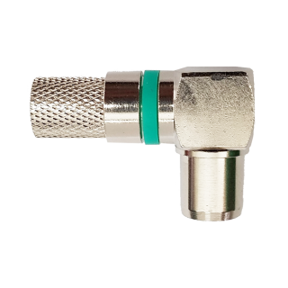 CONN SPINA IEC 90° AD AVV.RE  IN OTTONE NICHELATO CON O'RING PER CAVI Ø6.7mm
