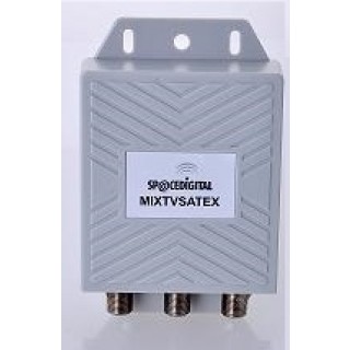 MISCELATORE MIX/DEMIX TV/SAT PER ESTERNI CON PASSAGGIO CC