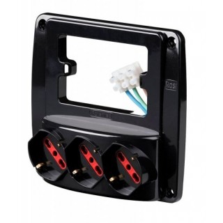 MULTIPR PARETE SMART-3SCHUKO 10/16A ADATTA PER SCATOLA 3 POSTI - NERA